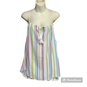 Striped tank top size medium no brand listed.  Dry clean only